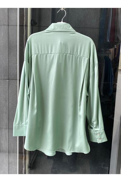 PERA MODA قميص كلاسيكي من الساتان الحريري مقاس كبير