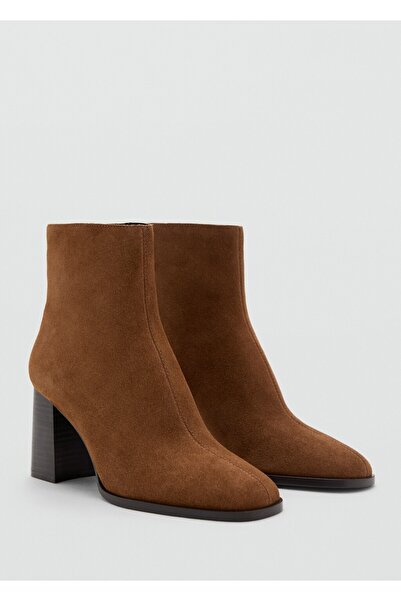 MANGO Woman Blok topuklu süet bilekte bot