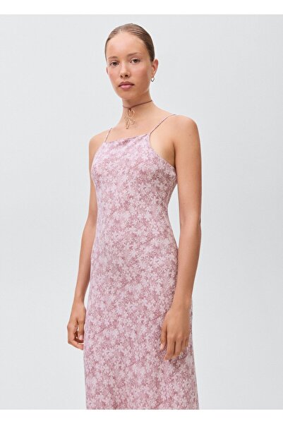 Mango Teen Dokulu çiçekli uzun elbise