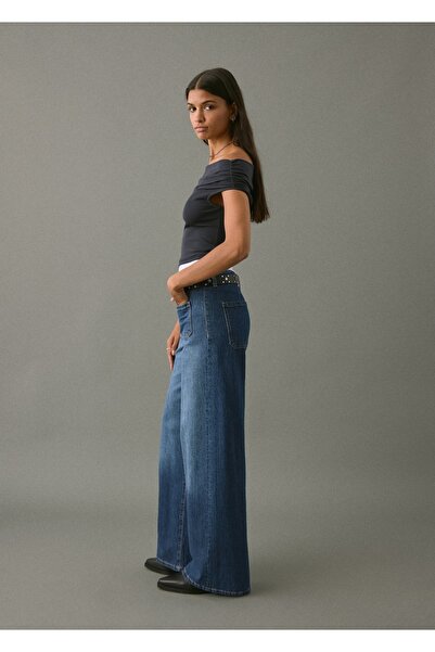 Mango Teen Düşük belli culotte jean