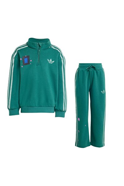 adidas KC8378-C Minecraft Lo Crew Set &amp;Ccedil;ocuk Eşofman Takımı Yeşil