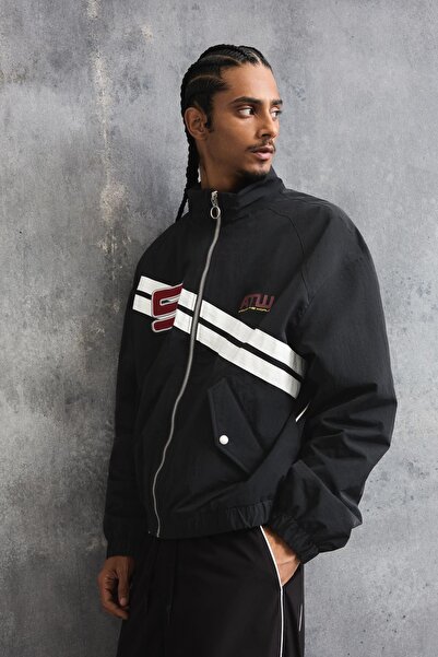 Bershka Fermuarlı baskılı ceket