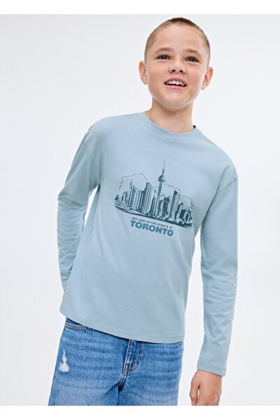 MANGO Kids Desenli uzun kollu tişört