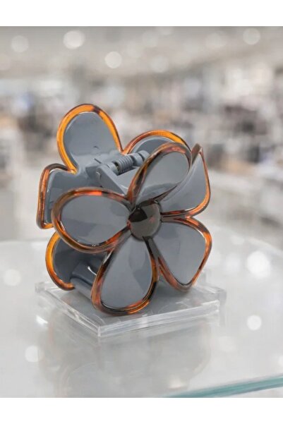 Monalisa Kadın Ekay Gri Papatya Mandal Toka Büyük Boy 9 CM