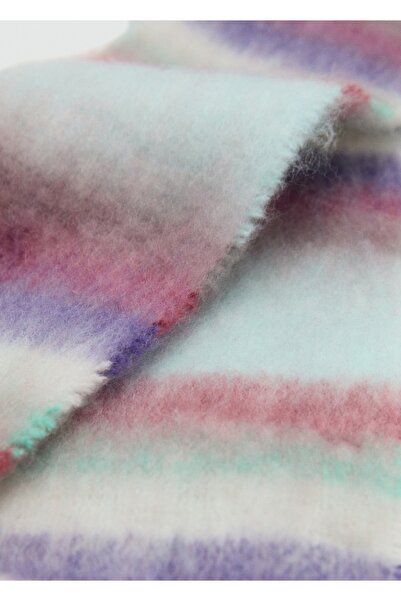 Mango Teen Çizgili örgü atkı