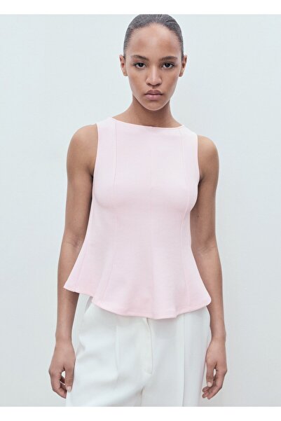 MANGO Woman Dikiş detaylı peplum bluz