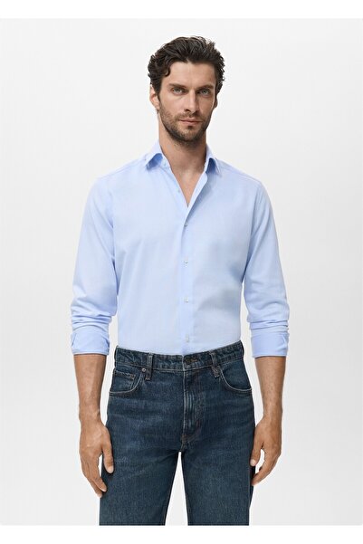 MANGO Man Dar kesim pamuk gömlek