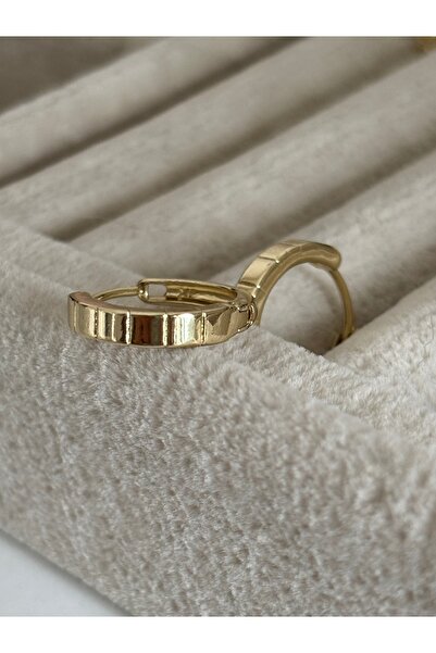 Butik XUping 14K Çizgili Halka küpe çap 1.4 cm
