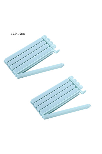 Choice 10 مشابك إغلاق أكياس الطعام البلاستيكية، زرقاء اللون، بطول 15.5 سم، بأ...