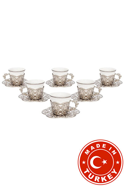 FARİKA طقم قهوة دورو لستة أشخاص (أبيض) (صنع في تركيا)