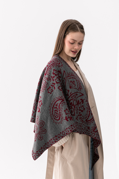 Wega Moda Șal de umăr cu model triunghiular, cu două fețe – Eșarfă tricotată ...