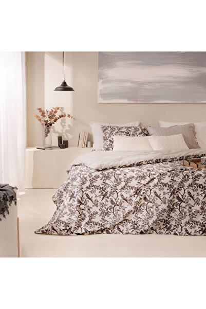 Evidea Σετ Παπλωματοθήκης Soft Peace - Λευκό / Ανθρακίτη