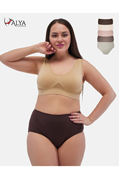 ALYA UNDERWEAR Γυναικεία εσώρουχα μεγάλου μεγέθους Full Brief, Βαμβακερά ψηλό...