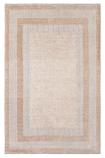 MYHOME HALI Nordi 11543-b Çerçeve Desenli Yıkanabilir Salon Mutfak Yolluk Bej...