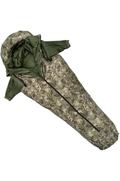 Bushlove كيس نوم Snag Military -44C 800 Fill مموه من ريش الإوز خفيف الوزن (يم...