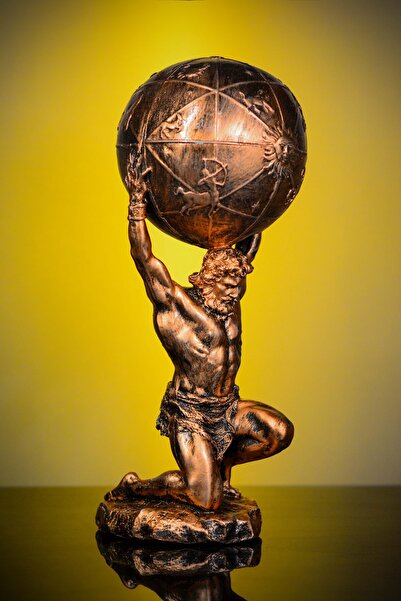 Narçiçeği Takı ve Hediyelik Eşya Yunan Tanrısı Atlas Büyük Boy Bronz Heykel B...