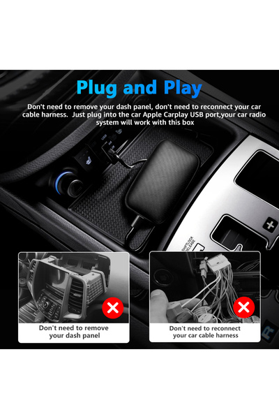 zyteq Sistem de operare wireless 3 în 1 CarPlay și Android Auto AI Box - Universal, Negru