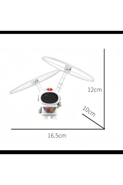zyteq Robot spatial zburator ZYTEQ®️, jucarie interactiva, lumini LED, astronaut luminous, alb