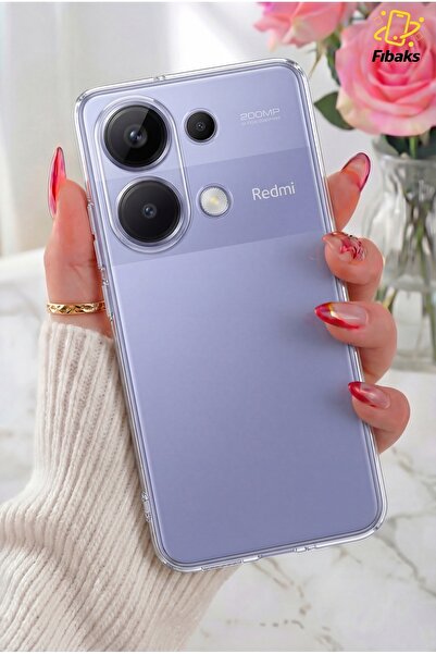 Fibaks Redmi Note 13 Pro 4G Kılıf Kamera Korumalı Şeffaf Ultra Ince Esnek Ren...