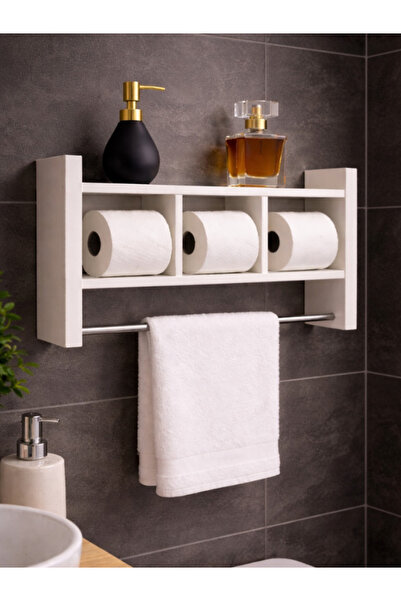 PAZARACTİVE رف حمام متعدد الأغراض |   حامل مناديل مع حامل مناشف، حامل ورق توا...