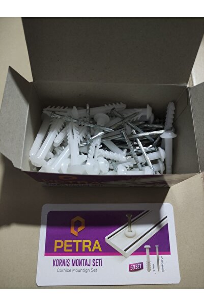 Genel Markalar KORNİŞ MONTAJ SETİ 50 Lİ DÜBEL 7 MM ÇELİK ÇİVİLİ 1 KUTU GÖNDER...