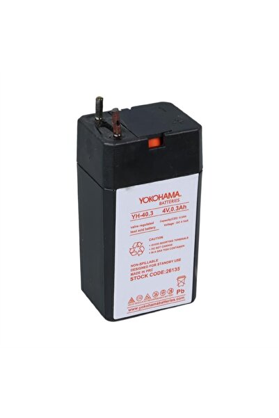 Yokohama Batteries Yokohama YH-40.3 4 Volt - 0.3 Amper Akü (25.5X19.5X48 Mm)