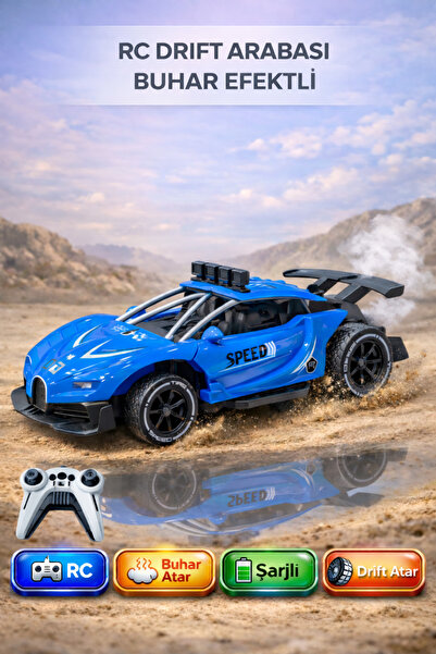 YILDIRIM OYUNCAK Uzak Kumandalı Şarjlı Kauçuk Lastikli Buhar Atan Drift Yapan...