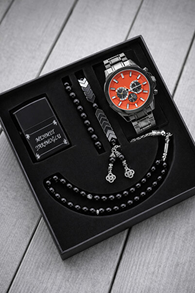 wesscollection Su Geçirmez Erkek Kol Saati Çakmak Tesbih Ve Bileklik Set