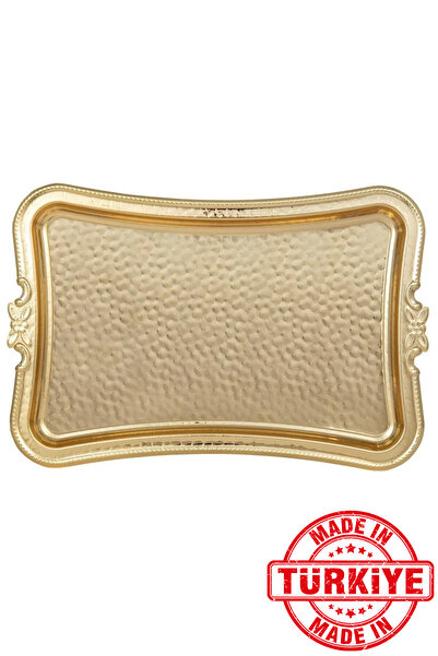 FARİKA 1-person Cast Metal Tray (GOLD) (Made in Turkey)