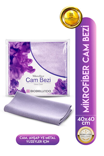BioBellinda Zorlu Kirlerde En Kolay Çözümlü Mikrofiber Cam Bezi 40x40 Cm