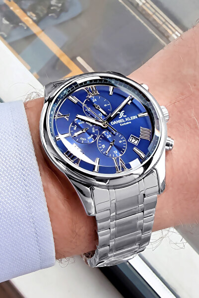 Daniel Klein Premium Erkek Kol Saati 3 Atm Su Geçirmez Gümüş Renk Çelik Kordon