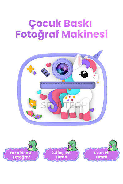 SEYUTECH Çocuk Kamerası Dijital HD Video Kayıt ve Fotoğraf Termal Resim Kağıt...