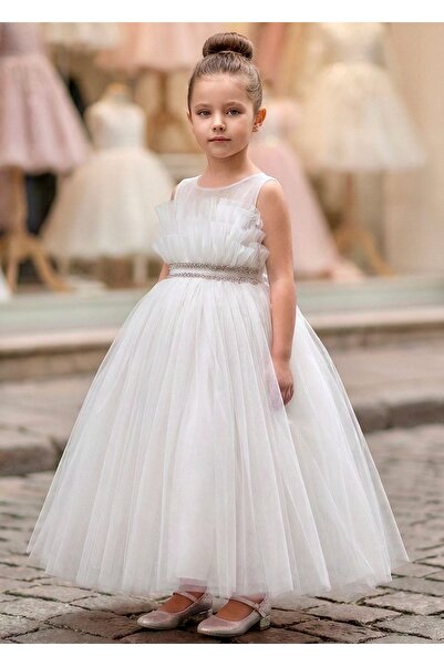 Miaras Kız Çocuk Şık Tasarım Tarlatanlı Abiye