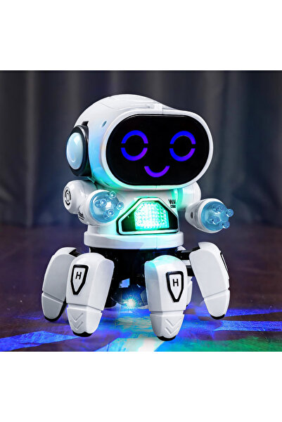 zyteq Jucarie interactiva robot inteligent ZYTEQ®️ pentru copii, cu lumina LED si functie de dans, alb