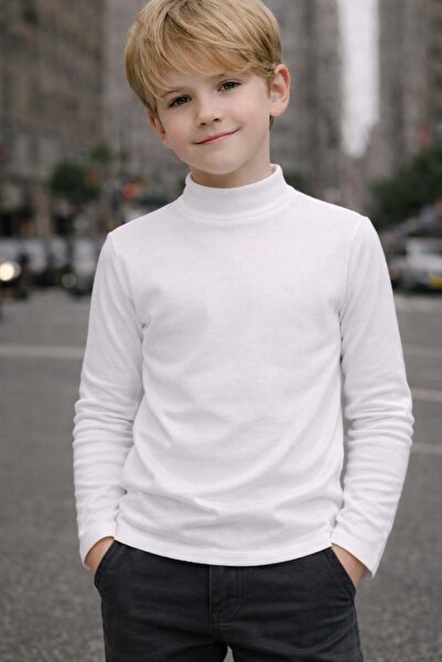 craazy Crazymonkey Erkek Çocuk Penye Yarım Balıkçı Yaka Bady ECRU