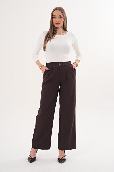 ŞİMAL Women's Belted Narrow Leg Fabric Trousers 260116 -