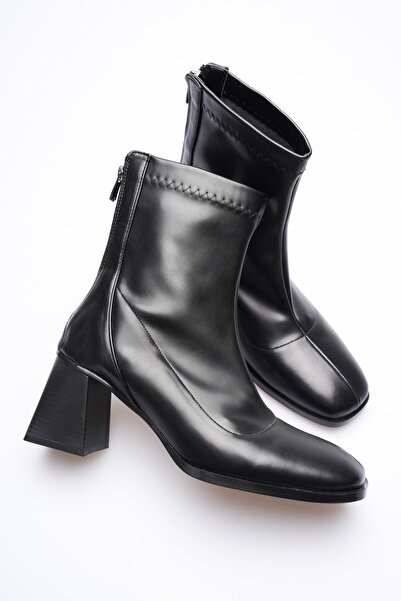 LEVONYA حذاء بكعب عالي بسحاب خلفي أسود