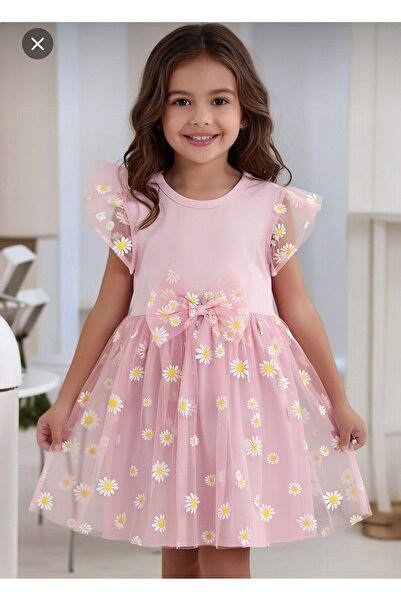 ÖYKÜ KİDS Papatya TüL Etekli Astarlı Elbise
