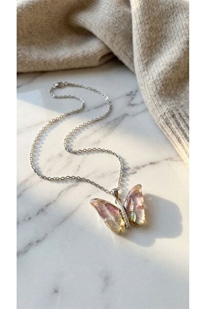 FerizZ Stainless Steel Women's Necklace - Butterfly Necklace Kly-636