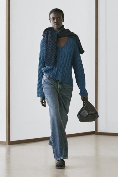 Massimo Dutti Düğüm detaylı pamuk karışımlı triko kazak