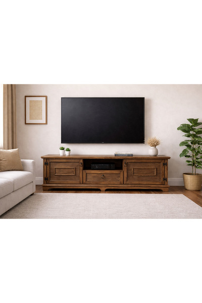 BozYapıDekorasyon 159*35*44 CLASS Doğal Ahşap TV Ünitesi