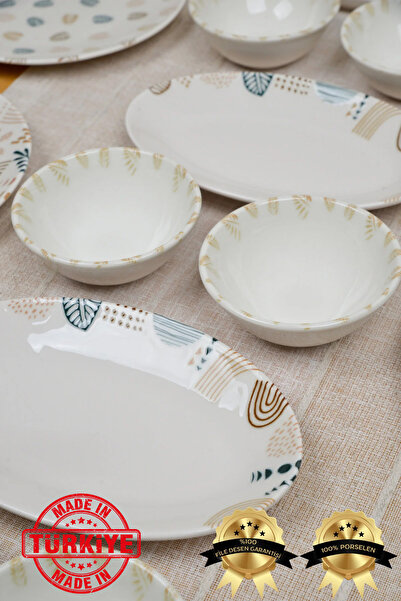 Heda Porselen طقم إفطار بورسلين 16 قطعة من باشاك لـ 6 أشخاص