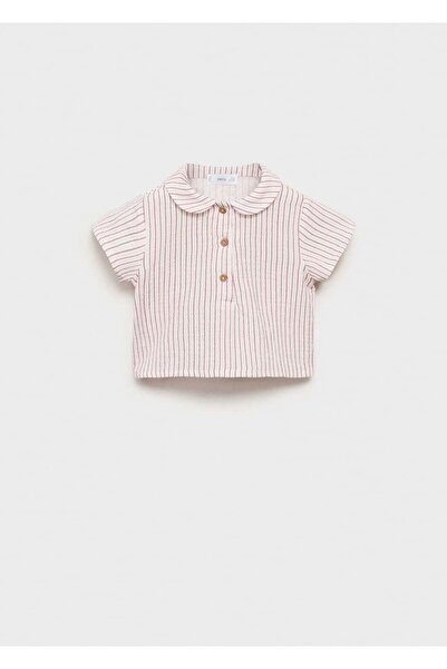 MANGO Baby Çizgili pamuklu gömlek