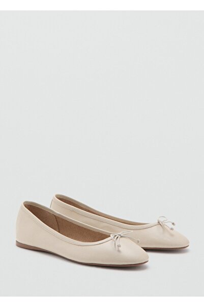 MANGO Woman Bağ detaylı deri babet