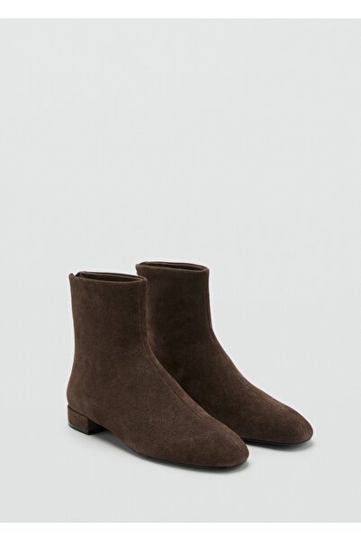 MANGO Woman Yuvarlak burunlu süet bot