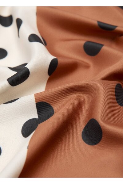 MANGO Woman Saten puantiyeli fular