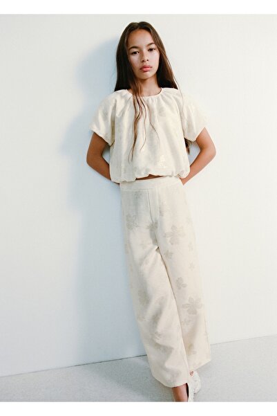 MANGO Kids Desenli crop bluz