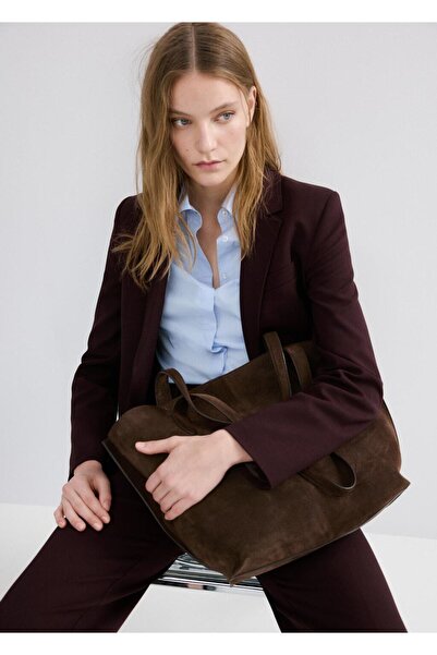 MANGO Woman Düz kesim blazer ceket