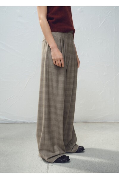 MANGO Woman Kareli wideleg kumaş pantolon