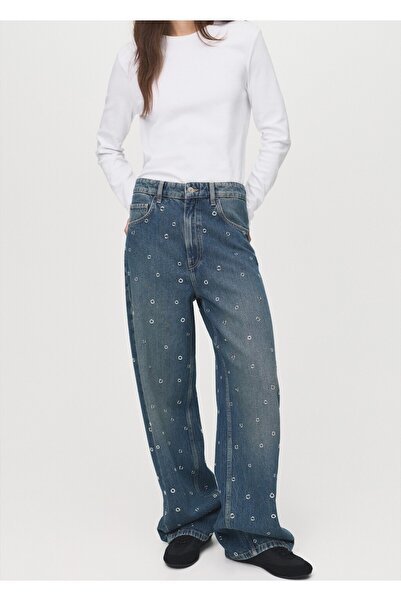MANGO Woman Delikli balon jean
